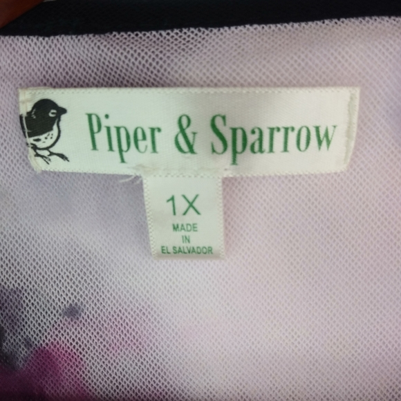 Piper Sparrow 1X Pink Purple Mesh Net Top - Picture 3 of 5